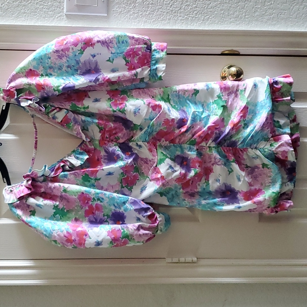 Floral print 100% silk dress